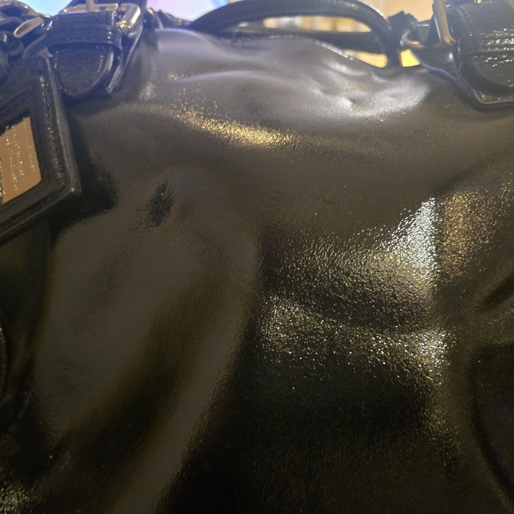 Charles David Patent Leather Tote Bag Y2K - Picture 4 of 11